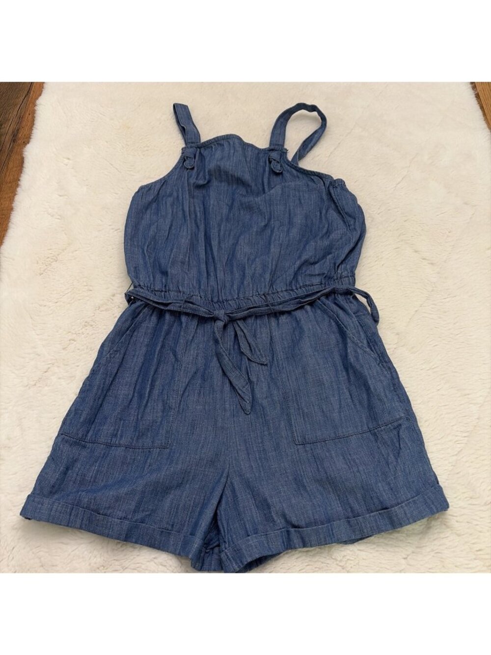 Old Navy Girls Blue Chambray Sleeveless Romper XL 14 Boho